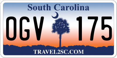 SC license plate OGV175
