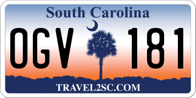 SC license plate OGV181