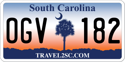 SC license plate OGV182