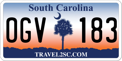 SC license plate OGV183