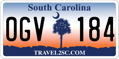 SC license plate OGV184