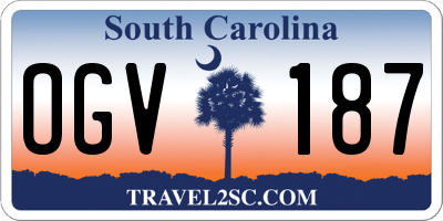 SC license plate OGV187