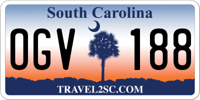 SC license plate OGV188