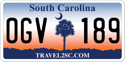 SC license plate OGV189