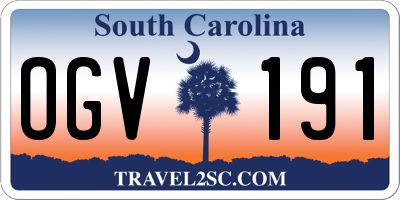 SC license plate OGV191