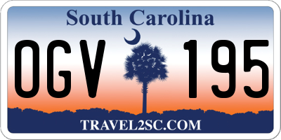 SC license plate OGV195
