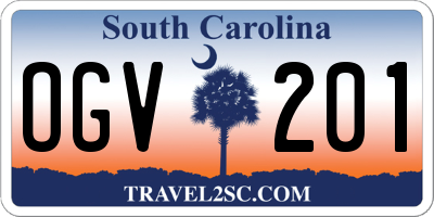 SC license plate OGV201