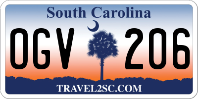 SC license plate OGV206