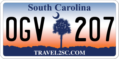 SC license plate OGV207