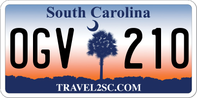 SC license plate OGV210
