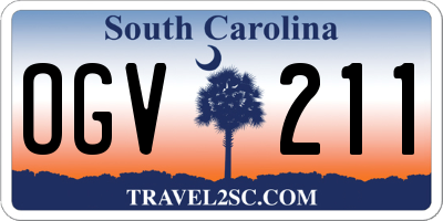 SC license plate OGV211