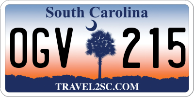 SC license plate OGV215