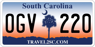 SC license plate OGV220