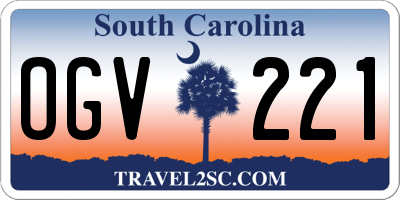 SC license plate OGV221