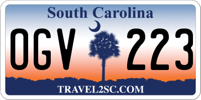 SC license plate OGV223