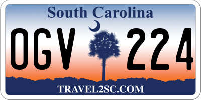 SC license plate OGV224