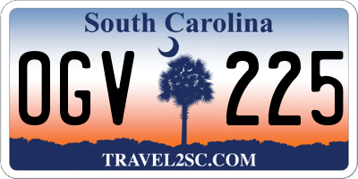 SC license plate OGV225