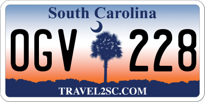 SC license plate OGV228