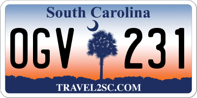SC license plate OGV231