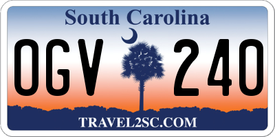 SC license plate OGV240