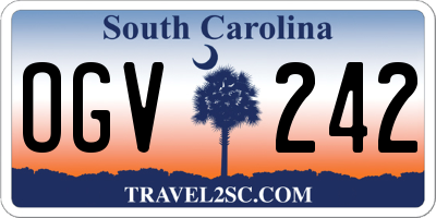 SC license plate OGV242