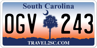 SC license plate OGV243