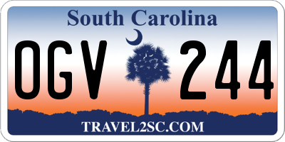 SC license plate OGV244