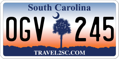 SC license plate OGV245