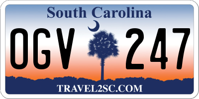 SC license plate OGV247