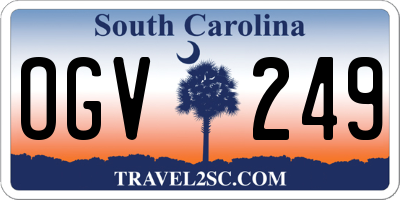 SC license plate OGV249