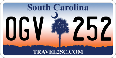 SC license plate OGV252