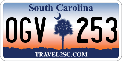 SC license plate OGV253