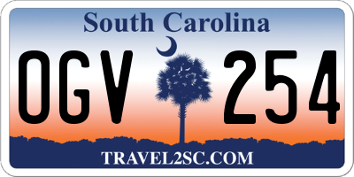 SC license plate OGV254