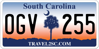 SC license plate OGV255