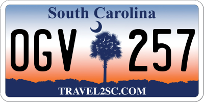 SC license plate OGV257