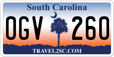 SC license plate OGV260