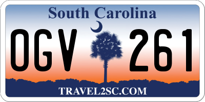 SC license plate OGV261