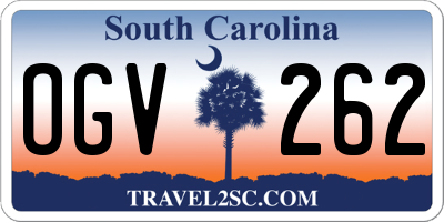 SC license plate OGV262