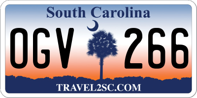 SC license plate OGV266