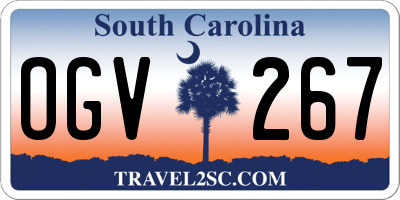 SC license plate OGV267