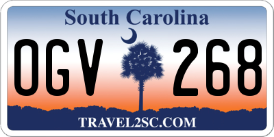 SC license plate OGV268