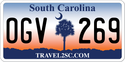 SC license plate OGV269