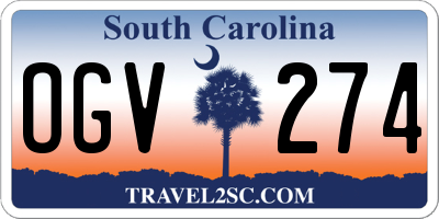 SC license plate OGV274
