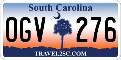 SC license plate OGV276