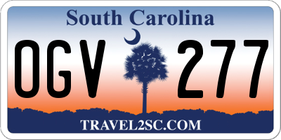 SC license plate OGV277