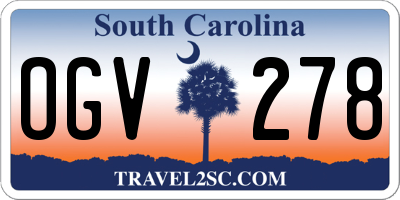 SC license plate OGV278