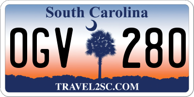 SC license plate OGV280