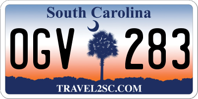 SC license plate OGV283