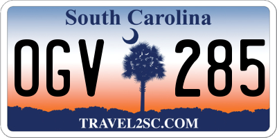 SC license plate OGV285