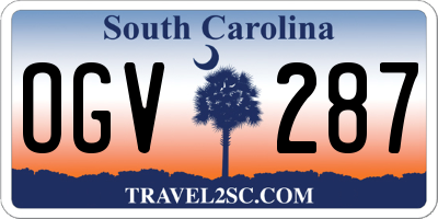 SC license plate OGV287